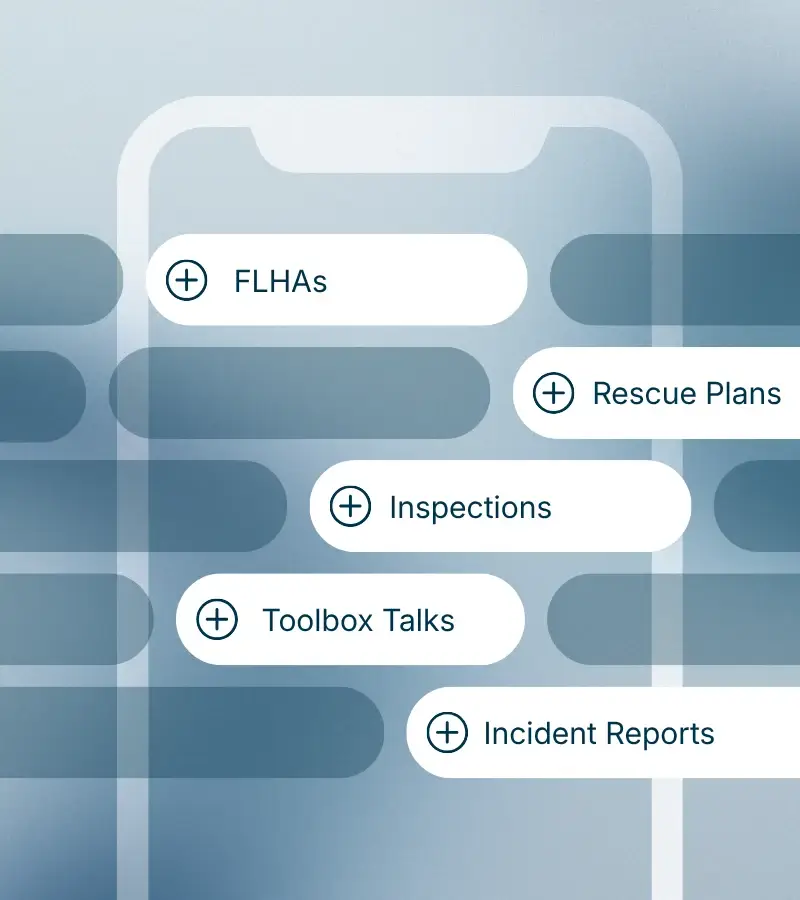 A phone showing the form types available in RopeDocs