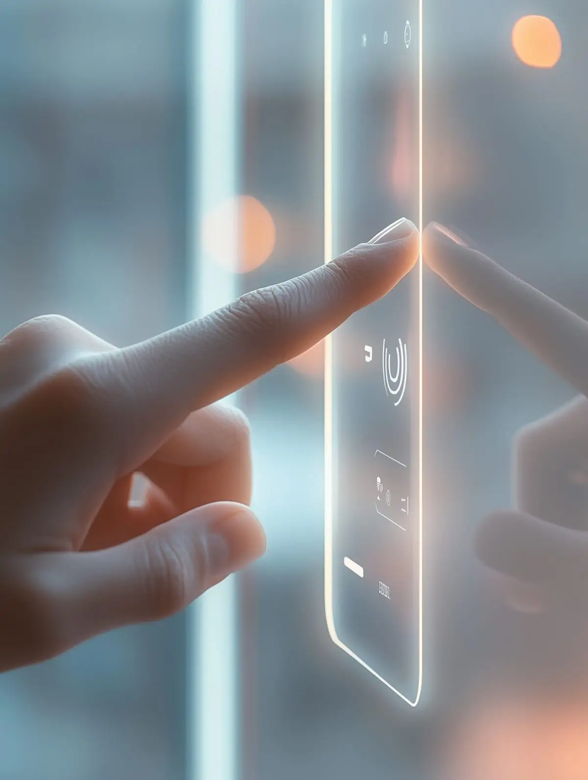 A finger signing on a touchscreen